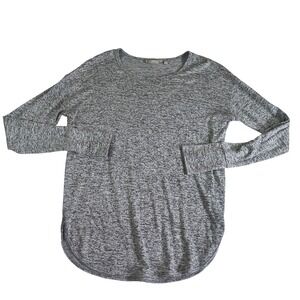 Athleta Gray Marled Long Sleeve Athletic Top Womens Medium Thumbhole Active